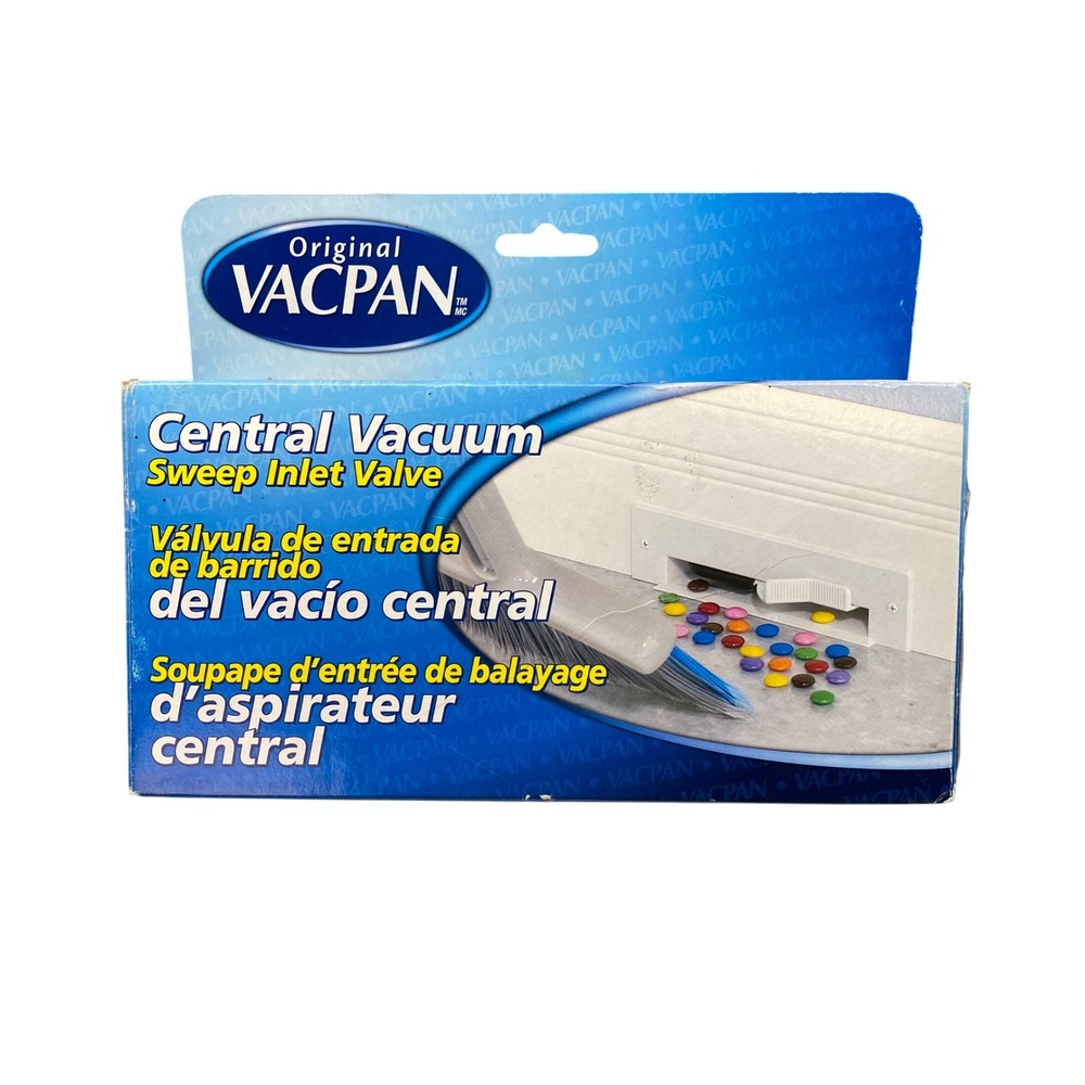 Plastiflex Original Vacpan Central‎ Vacuum Sweep Inlet Valve Black Vintage New